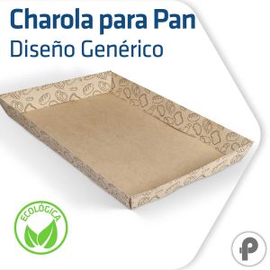 Charola para pan biodegradable y compostable diseño genérico