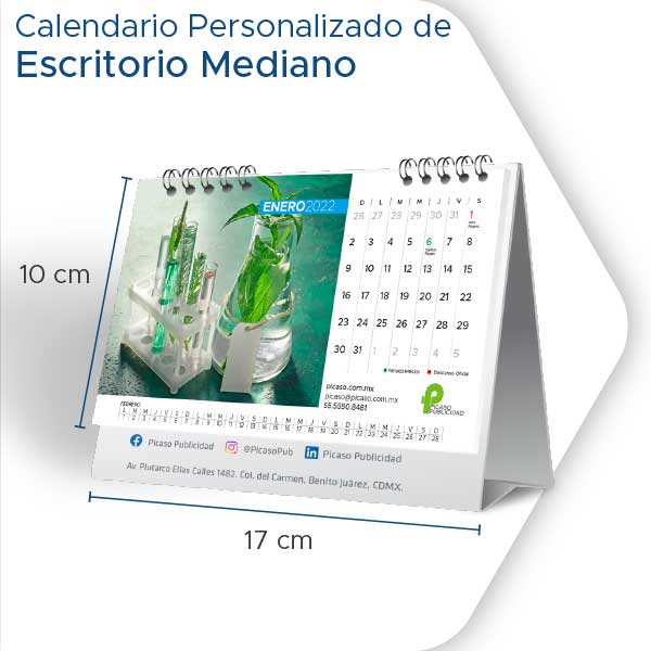 Calendarios Personalizados 2022 de escritorio mediano